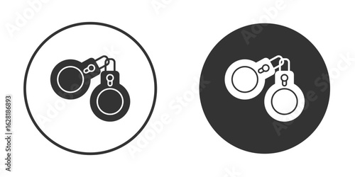 Handcuffs icon concept, simple flat design. Clipart vecot in black colors