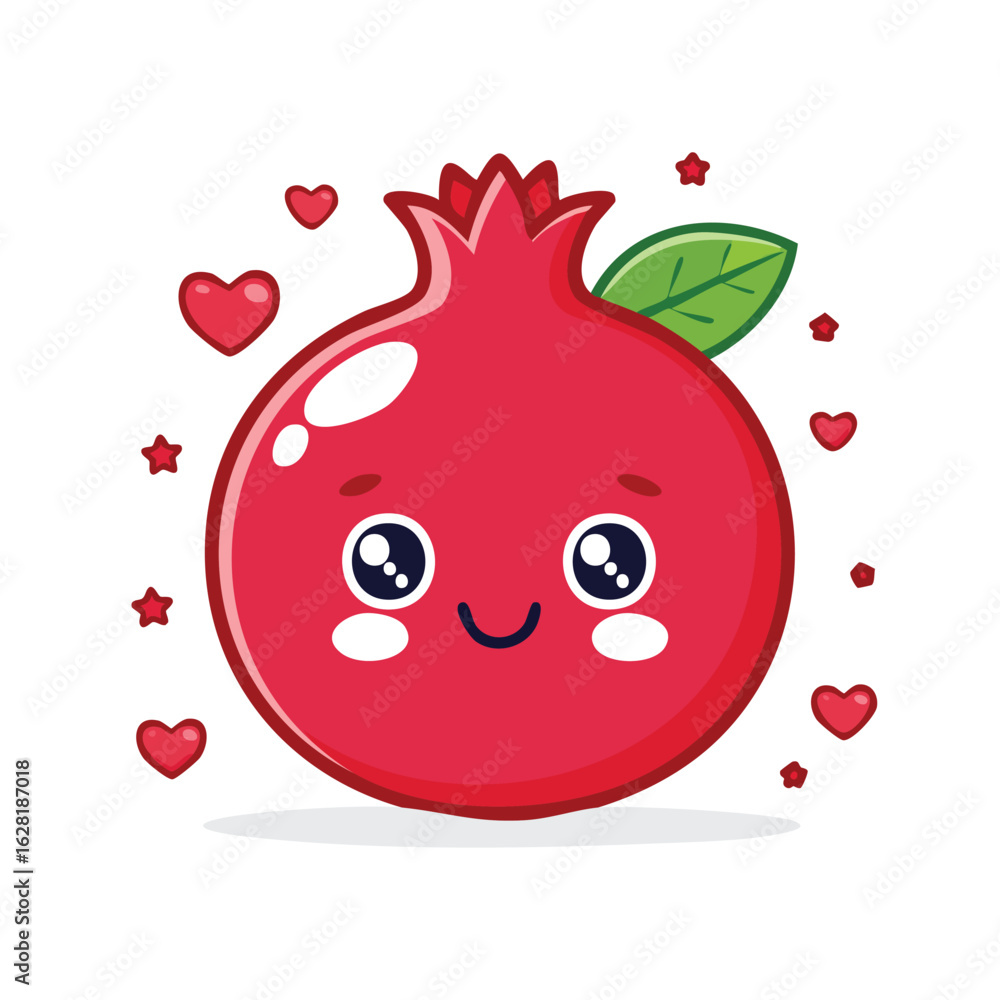 Obraz premium Collection of Hand-Drawn Carrot Sketches with Sliced Parts and Botanical Root Details, Plus Cute Kawaii Pomegranate in Solid Red Color with Bold White Contour and Flat Vector Design