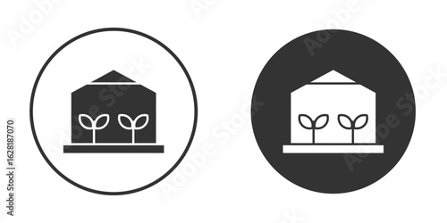 Greenhouse icon concept, simple flat design. Clipart vecot in black colors