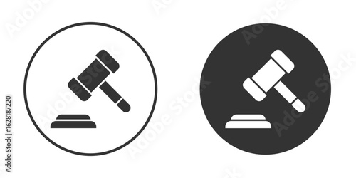 Gavel icon concept, simple flat design. Clipart vecot in black colors