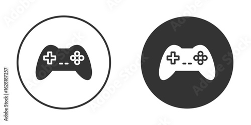 Game console icon concept, simple flat design. Clipart vecot in black colors