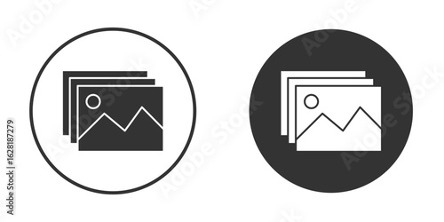 Gallery icon concept, simple flat design. Clipart vecot in black colors