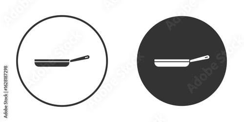 Frying pan icon concept, simple flat design. Clipart vecot in black colors