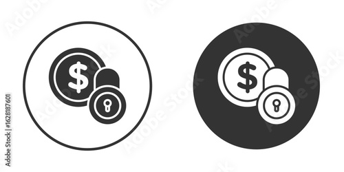 Fixed income icon concept, simple flat design. Clipart vecot in black colors
