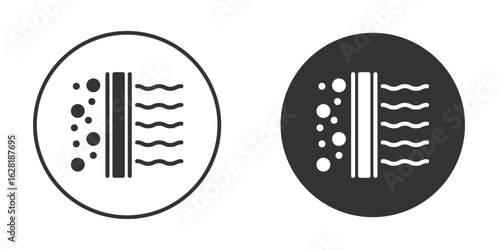 Filtration icon concept, simple flat design. Clipart vecot in black colors