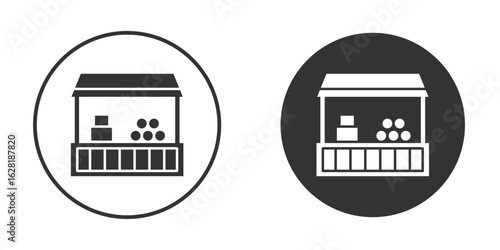 Farmer stall icon concept, simple flat design. Clipart vecot in black colors