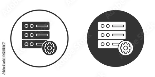 Dedicated server icon concept, simple flat design. Clipart vecot in black colors