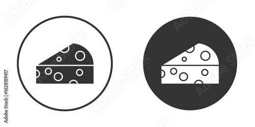 Cheese icon concept, simple flat design. Clipart vecot in black colors