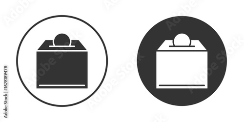Charity box icon concept, simple flat design. Clipart vecot in black colors