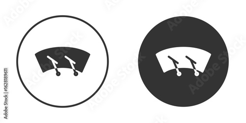 Car windscreen wiper icon concept, simple flat design. Clipart vecot in black colors