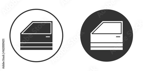 car door icon concept, simple flat design. Clipart vecot in black colors
