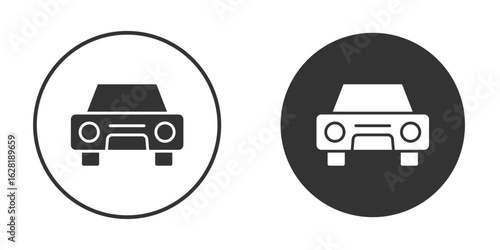 Car front view icon concept, simple flat design. Clipart vecot in black colors