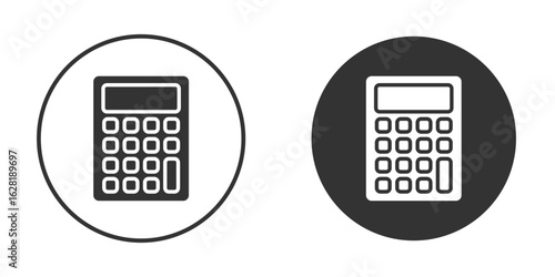 Calculator icon concept, simple flat design. Clipart vecot in black colors