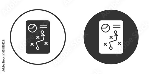 Business plan icon concept, simple flat design. Clipart vecot in black colors