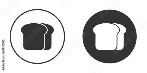 Bread slices icon concept, simple flat design. Clipart vecot in black colors