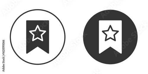 Bookmark star icon concept, simple flat design. Clipart vecot in black colors
