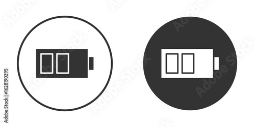 Battery icon concept, simple flat design. Clipart vecot in black colors