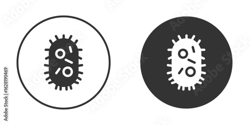 Bacteria icon concept, simple flat design. Clipart vecot in black colors