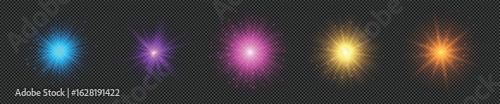 Set of light effects of lens flares