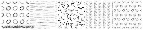 Set of seamless patterns with scribble smears
