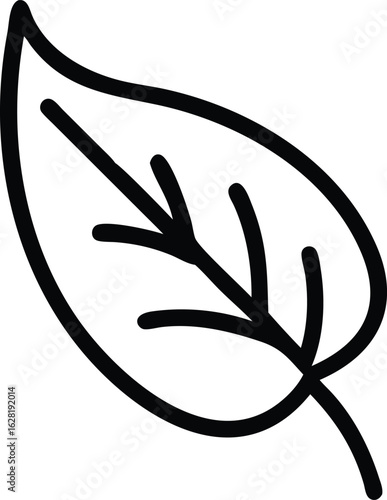Simple Line Drawing: Elegant Leaf Illustration