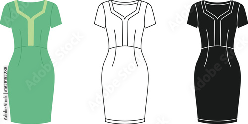 Shop women's sheath dress short sleeve v neck business casual outfit style