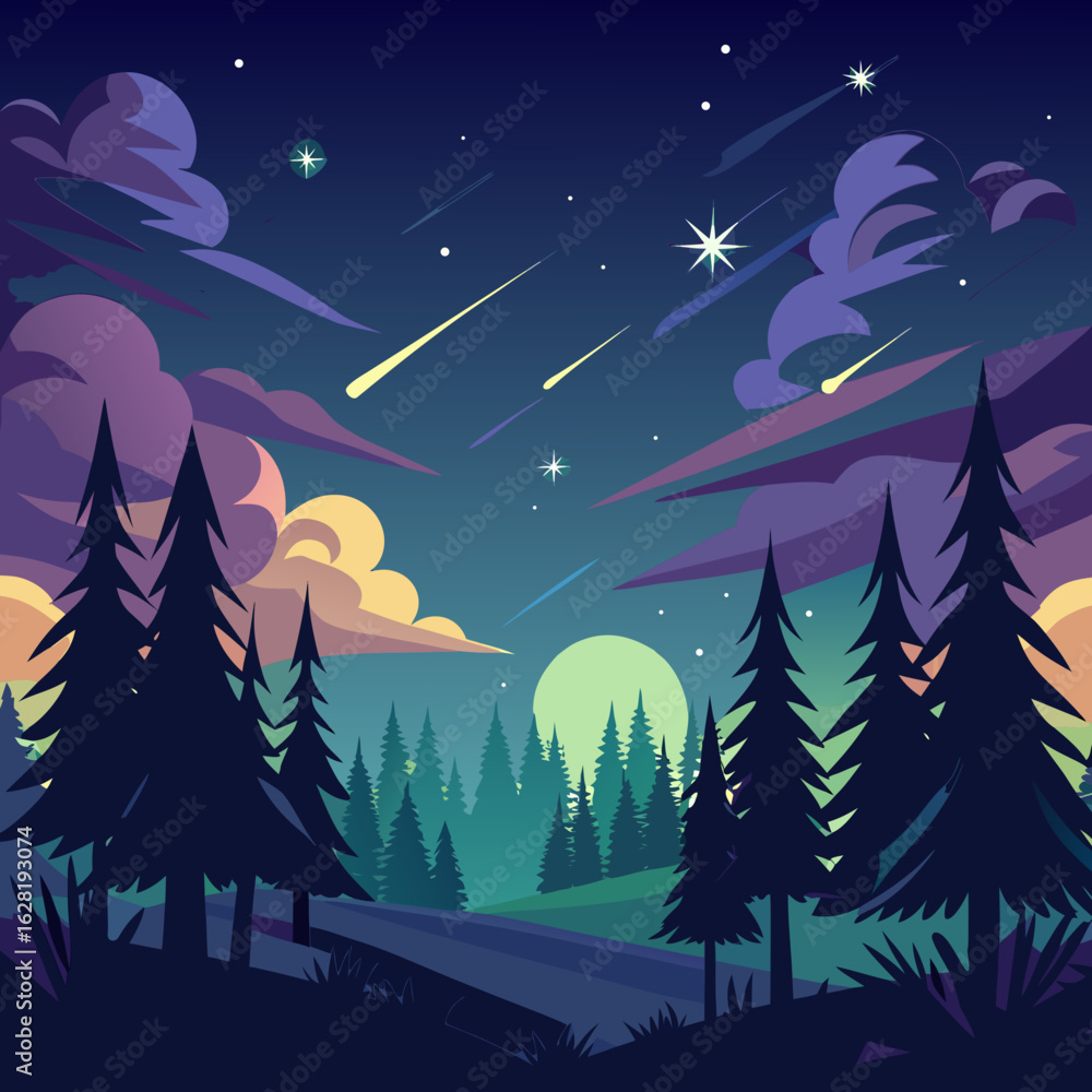 Naklejka premium winter forest landscape