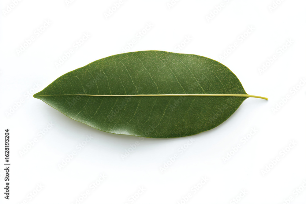 Obraz premium a leaf on a white surface with a white background