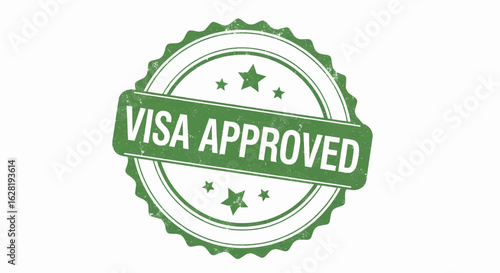 Green visa approved rubber stamp vector illustration design.