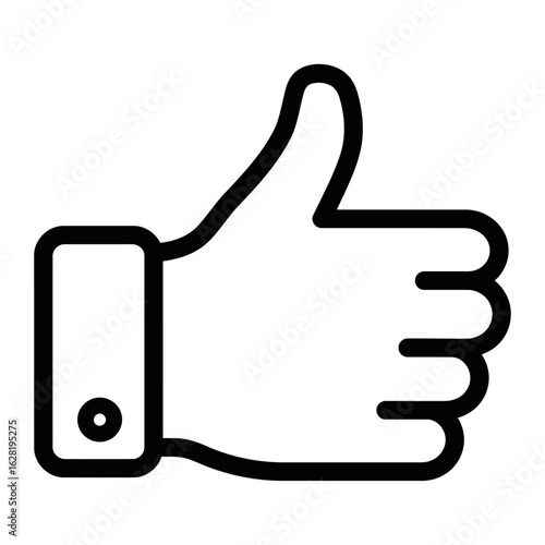 Thumbs Up - A Simple Icon A classic, iconic representation of a thumb's up, symbolizing approval, agreement, and positivity. 