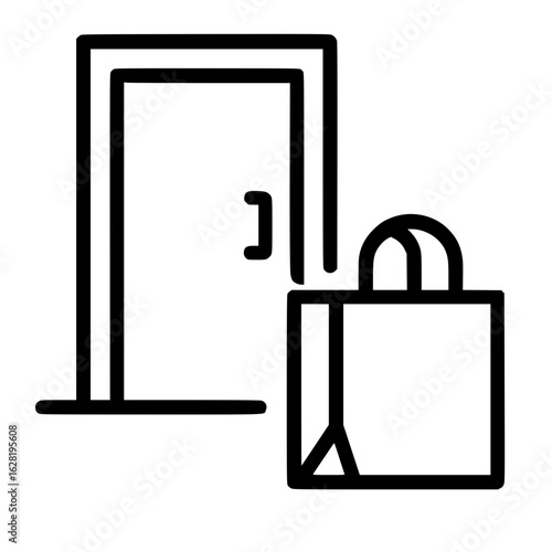 Doorstep Delivery Shopping Bag Icon
