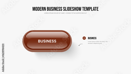 Product Showcase 1 Step Diagram Slideshow Layout. Business Overview Presentation Template Vector Illustration. Company Briefing One Option Infographic Slide Design.