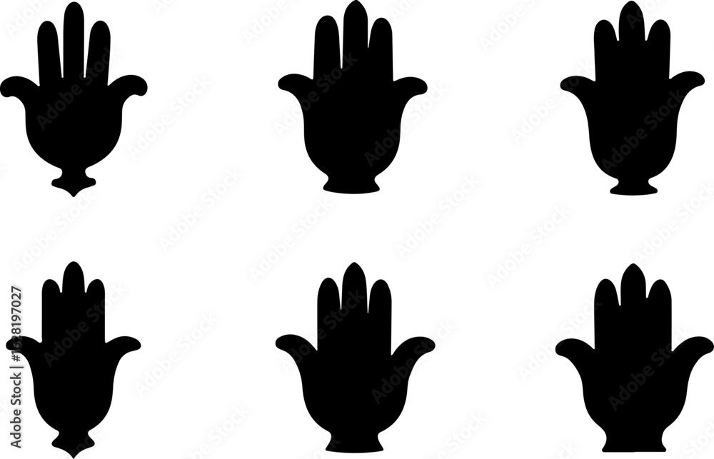 Obraz premium Hamsa Hand Symbol Variations vector bundle