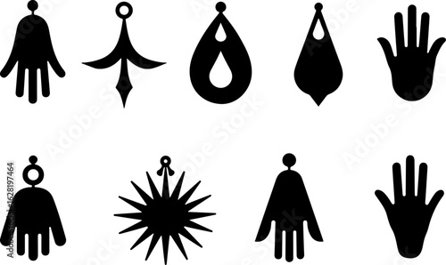 Hamsa Hand Symbol Variations vector bundle