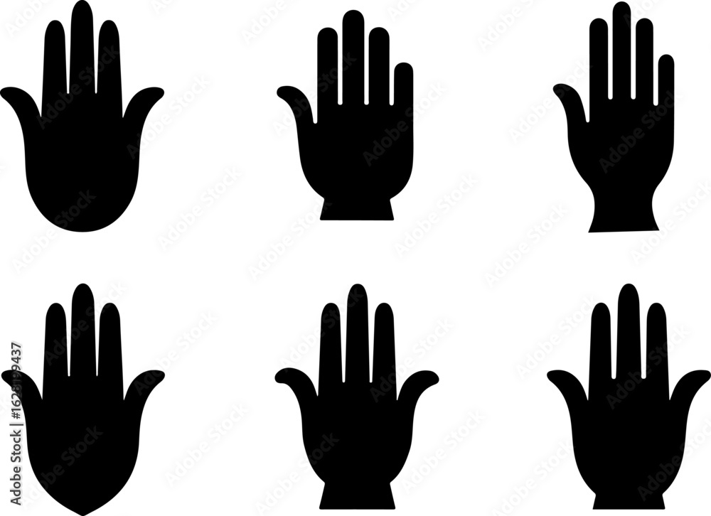 Fototapeta premium Hamsa Hand Symbol Variations