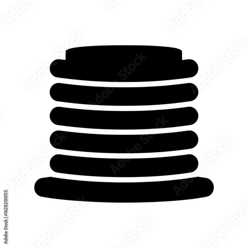 Isolated on white, the modern silhouette illustration showcases a condenser coil icon