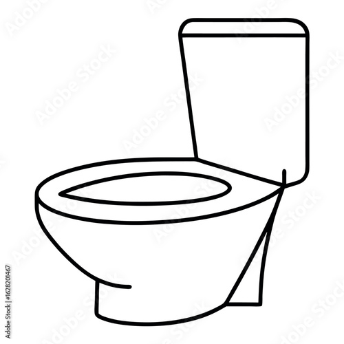 Side Profile of a Modern Toilet Bowl Clean Vector Illustration