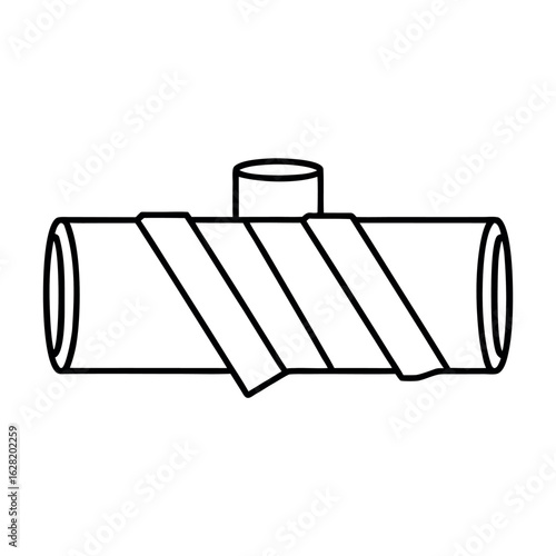 Insulated Pipe Vector Illustration Detailed Cross Section of Pipe with Insulation Layers