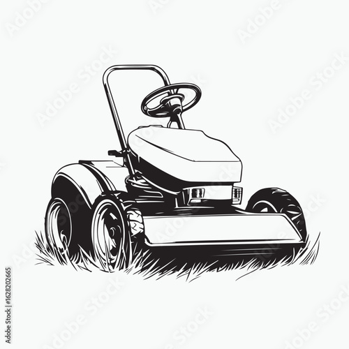 lawn mower isolated on white