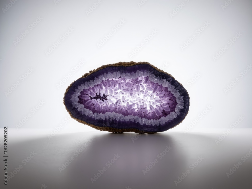 Naklejka premium Intriguing Amethyst Geode Formation, Raw Gemstone