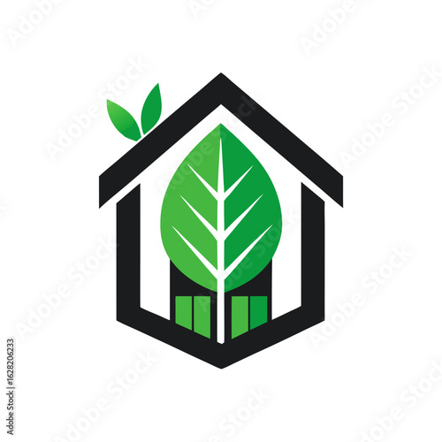Modern House Logo Design on Black Background. A clean minimalist logo featuring a stylized house graphic