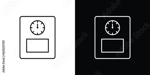 Weight scale icon or logo, simple minimal style. outline doodle icon.