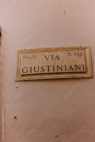 Classical Roman Street Sign. Rome