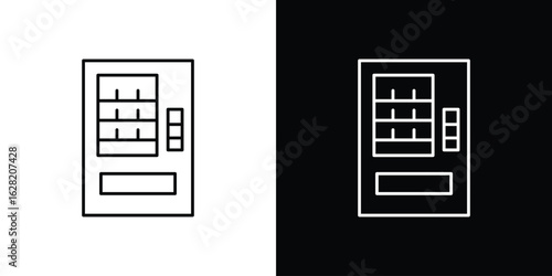 Vending machine icon or logo, simple minimal style. outline doodle icon.