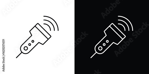 Ultrasound icon or logo, simple minimal style. outline doodle icon.