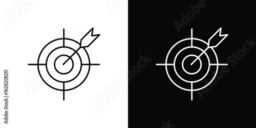 Target icon or logo, simple minimal style. outline doodle icon.