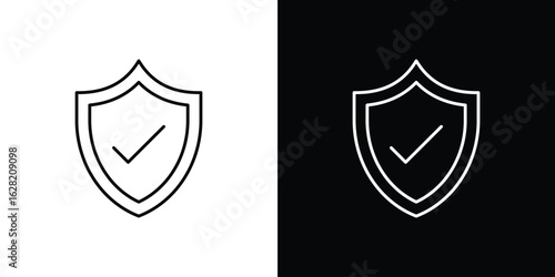 Security icon or logo, simple minimal style. outline doodle icon.