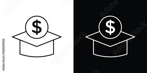 Scholarship icon or logo, simple minimal style. outline doodle icon.