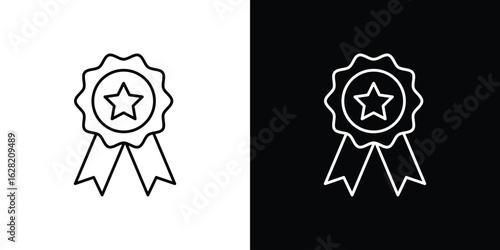 Rosette icon or logo, simple minimal style. outline doodle icon.