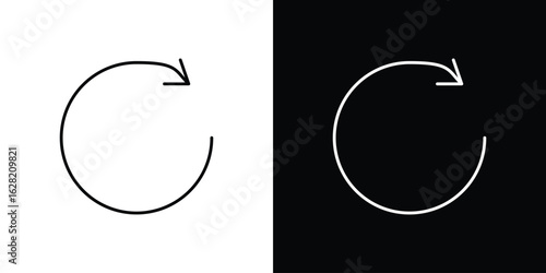 Refresh icon or logo, simple minimal style. outline doodle icon.